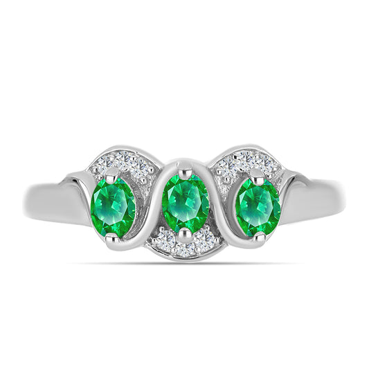 Pierścionek ze srebra próby 925 z Granatem Kijani i białym topazem