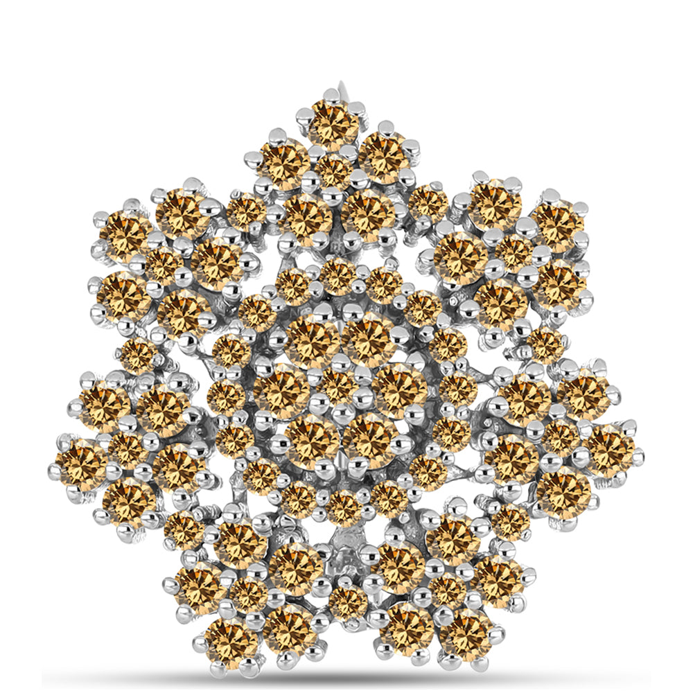 Broszka ze srebra próby 925 z szampańskim mossanitem 1 