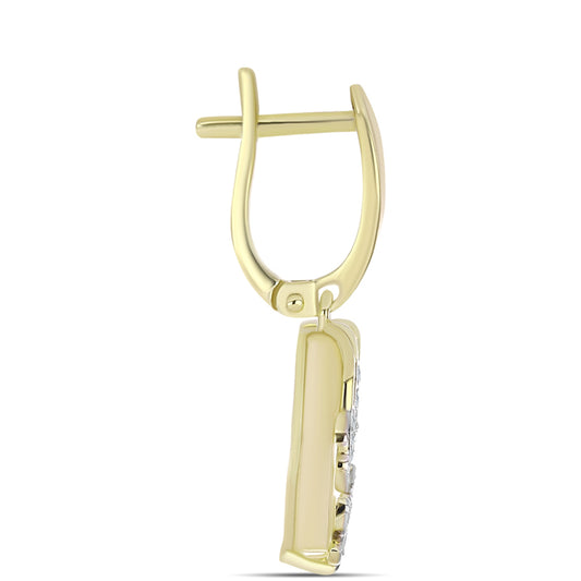 Kolczyki srebrne pozłacane z matką pereł i białym topazem