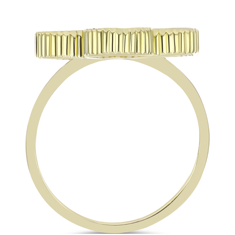 Pierścionek srebrny pozłacany z matką pereł