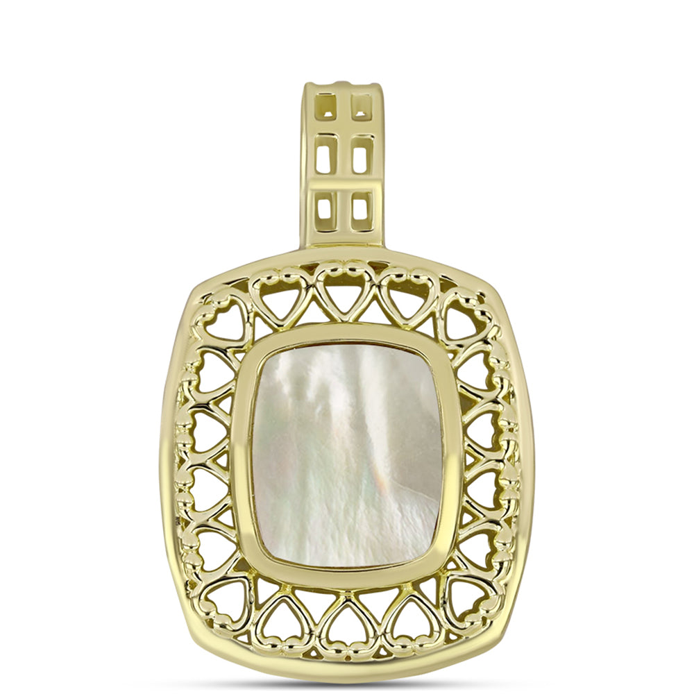 Zawieszka srebrna pozłacana z matką pereł