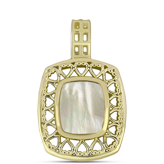 Zawieszka srebrna pozłacana z matką pereł