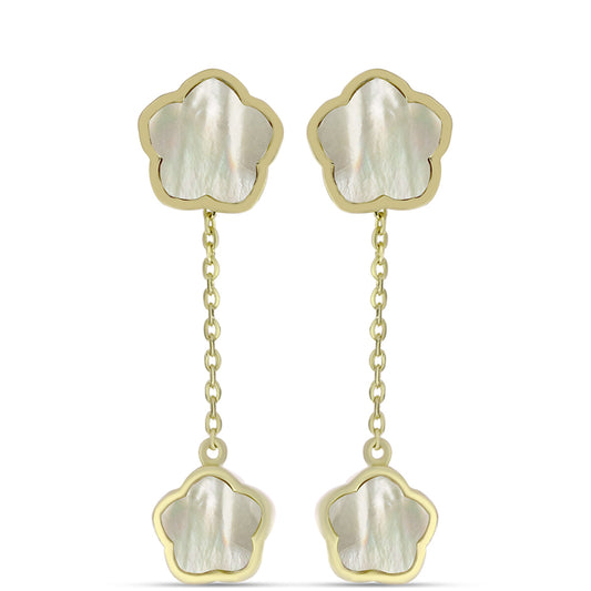 Kolczyki srebrne pozłacane z matką pereł