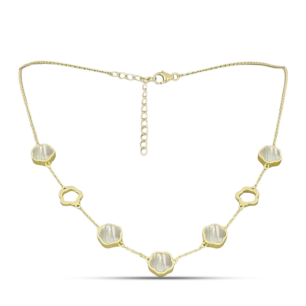 Naszyjnik srebrny pozłacany z matką pereł 1 