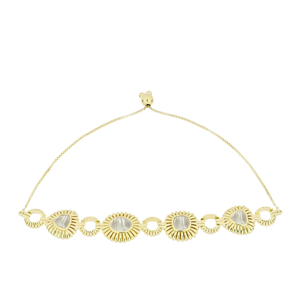 Bransoletka srebrna pozłacana z matką pereł 1 