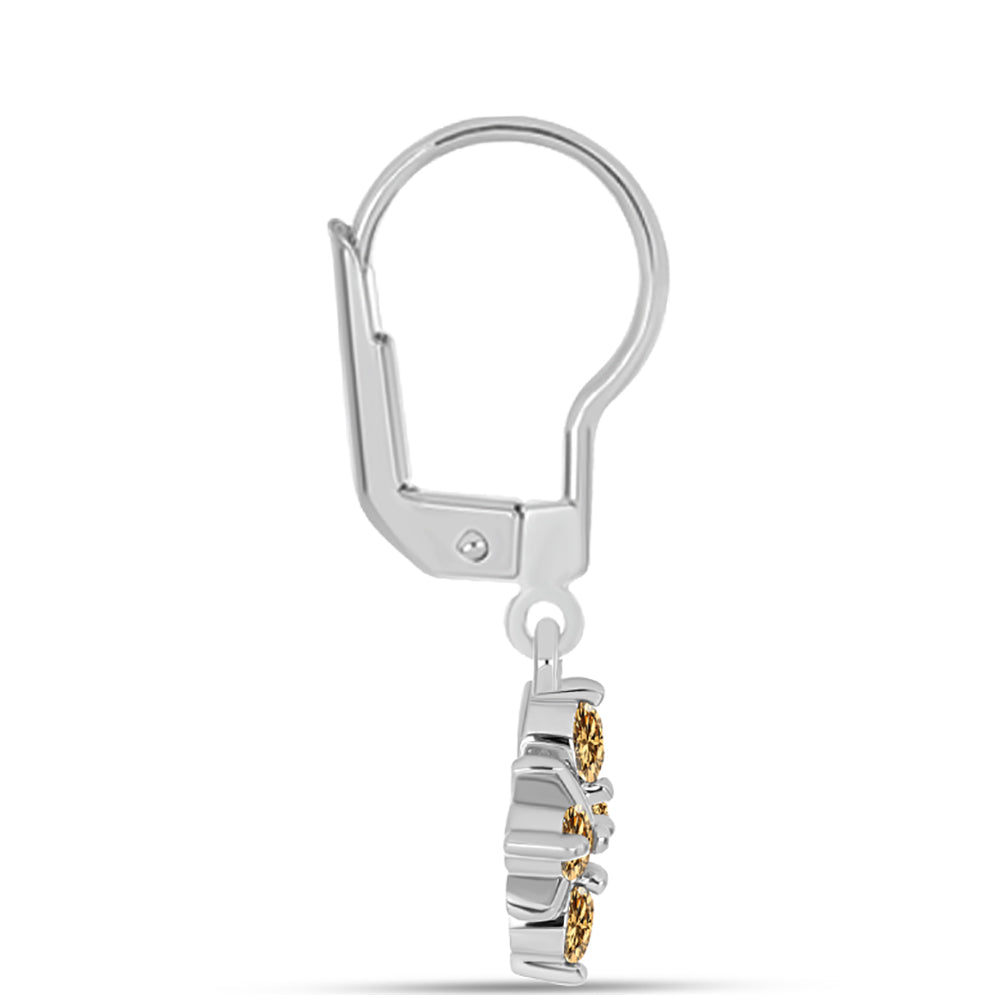 Kolczyki ze srebra próbe 925 z szampańskim mossanitem 2 