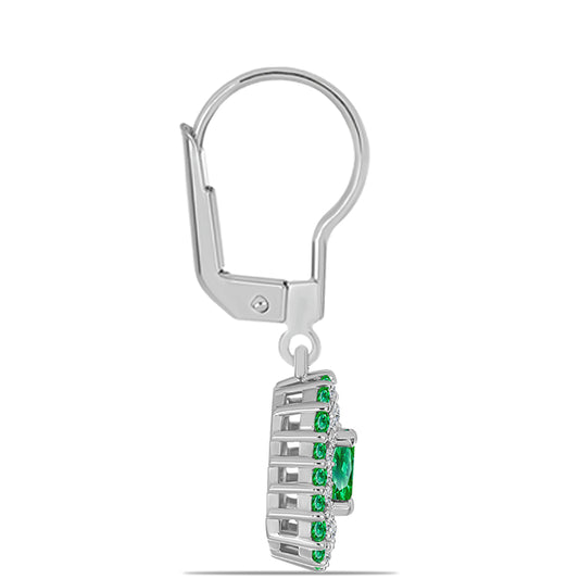 Kolczyki ze srebra próbe 925 z Granatem Kijani i białym topazem