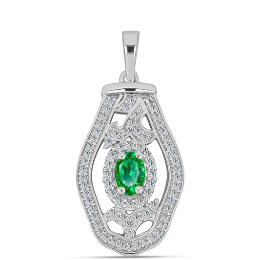 Zawieszka ze srebra próba 925 z Granatem Kijani i białym topazem