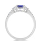 Pierścionek ze srebra próby 925 z tanzanitem klasy AAA i białym topazem