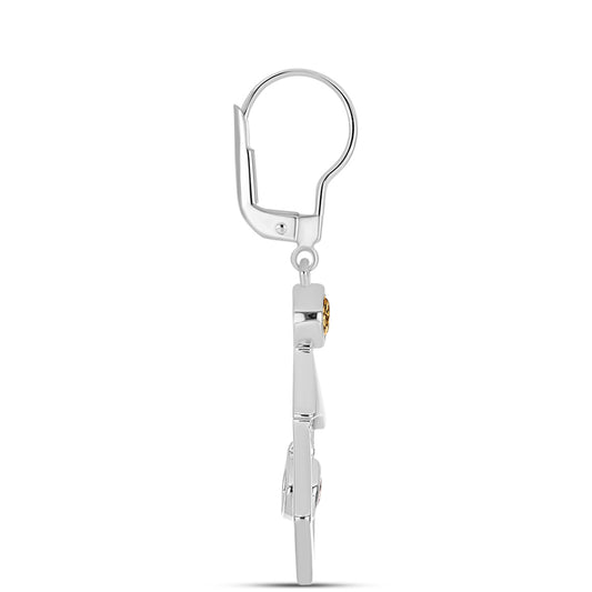 Kolczyki ze srebra próbe 925 z szampańskim mossanitem