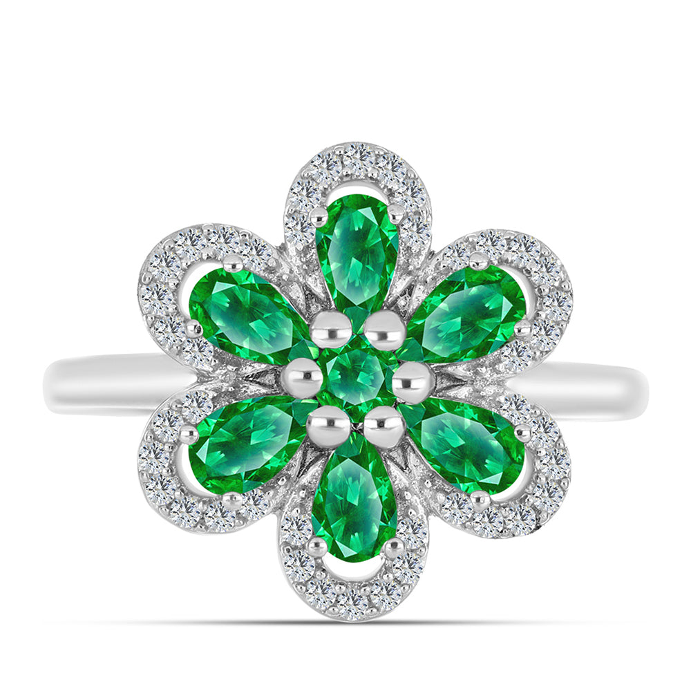 Pierścionek ze srebra próby 925 z Granatem Kijani