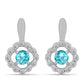 Kolczyki ze srebra próbe 925 z kwarcem Paraiba i białym topazem