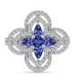 Pierścionek ze srebra próby 925 z tanzanitem klasy AAA
