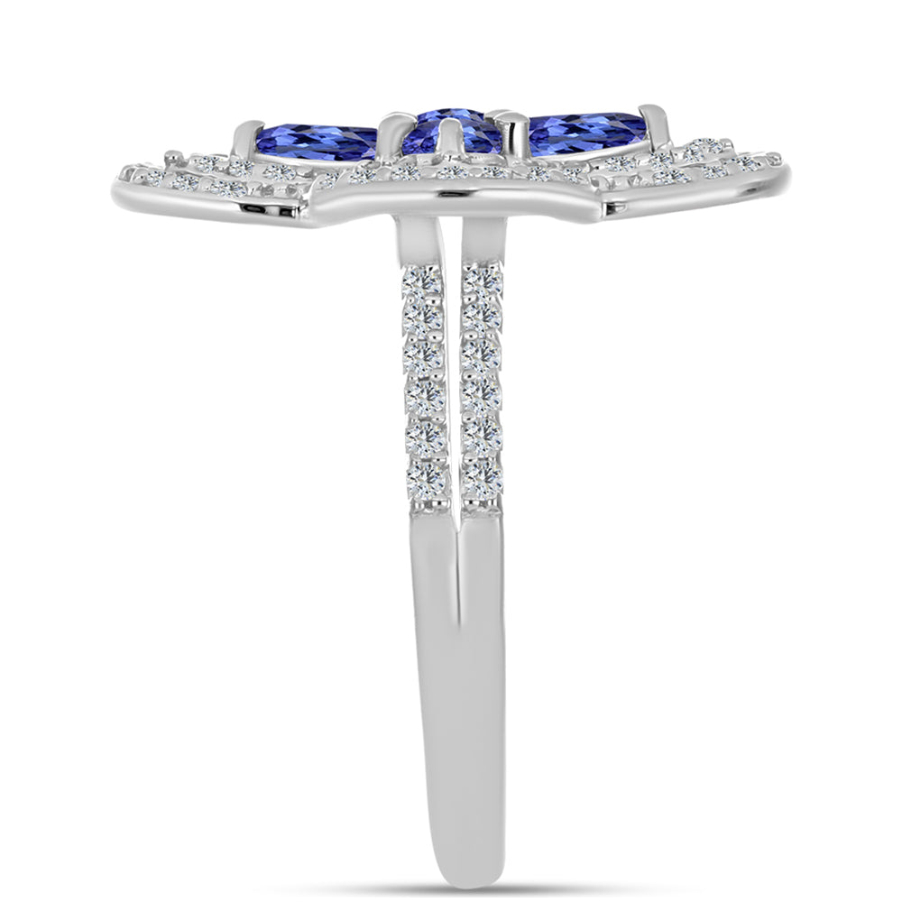 Pierścionek ze srebra próby 925 z tanzanitem klasy AAA 4 