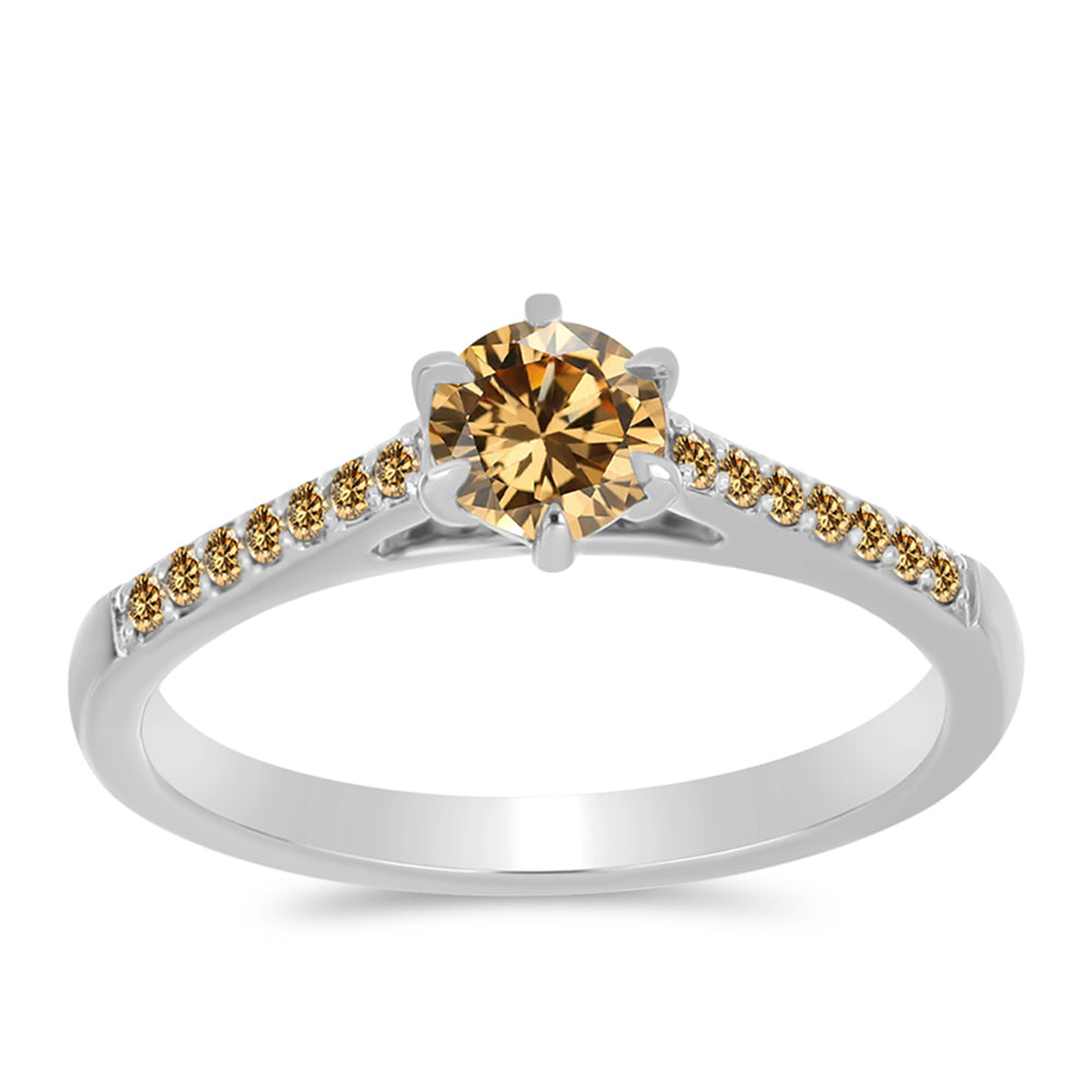 Pierścionek ze srebra próby 925 z szampańskim mossanitem 1 