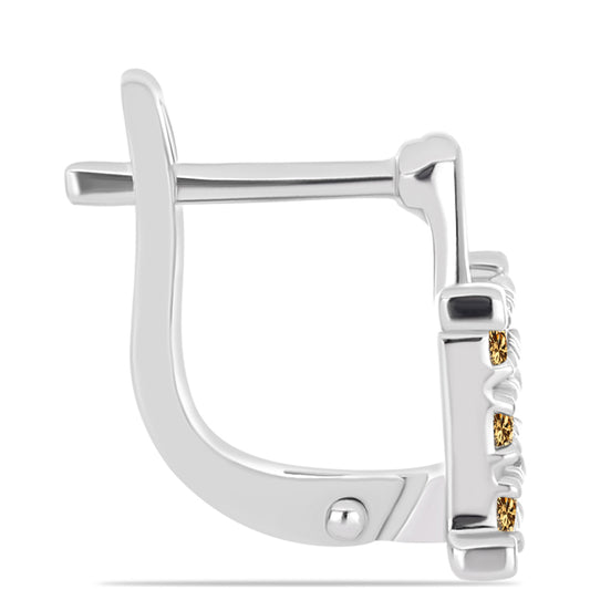 Kolczyki ze srebra próbe 925 z szampańskim mossanitem