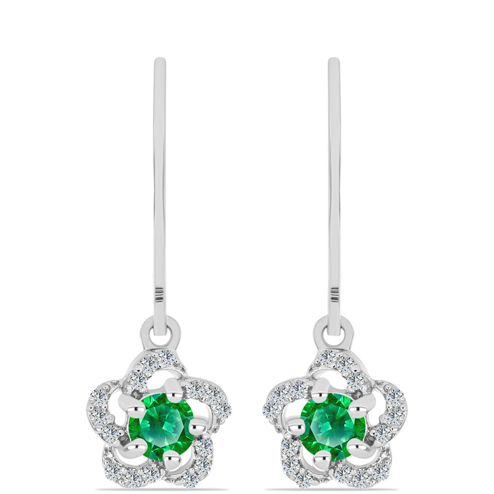 Kolczyki ze srebra próbe 925 z Granatem Kijani i białym topazem