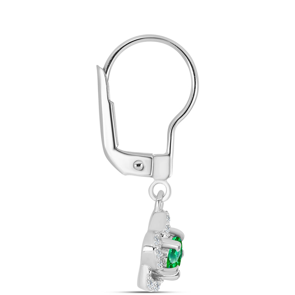 Kolczyki ze srebra próbe 925 z Granatem Kijani i białym topazem 2 