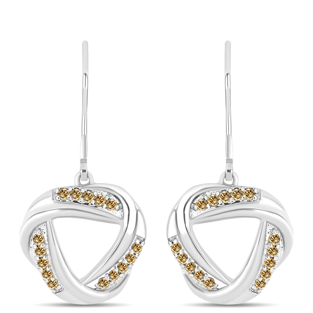 Kolczyki ze srebra próbe 925 z szampańskim mossanitem 1 