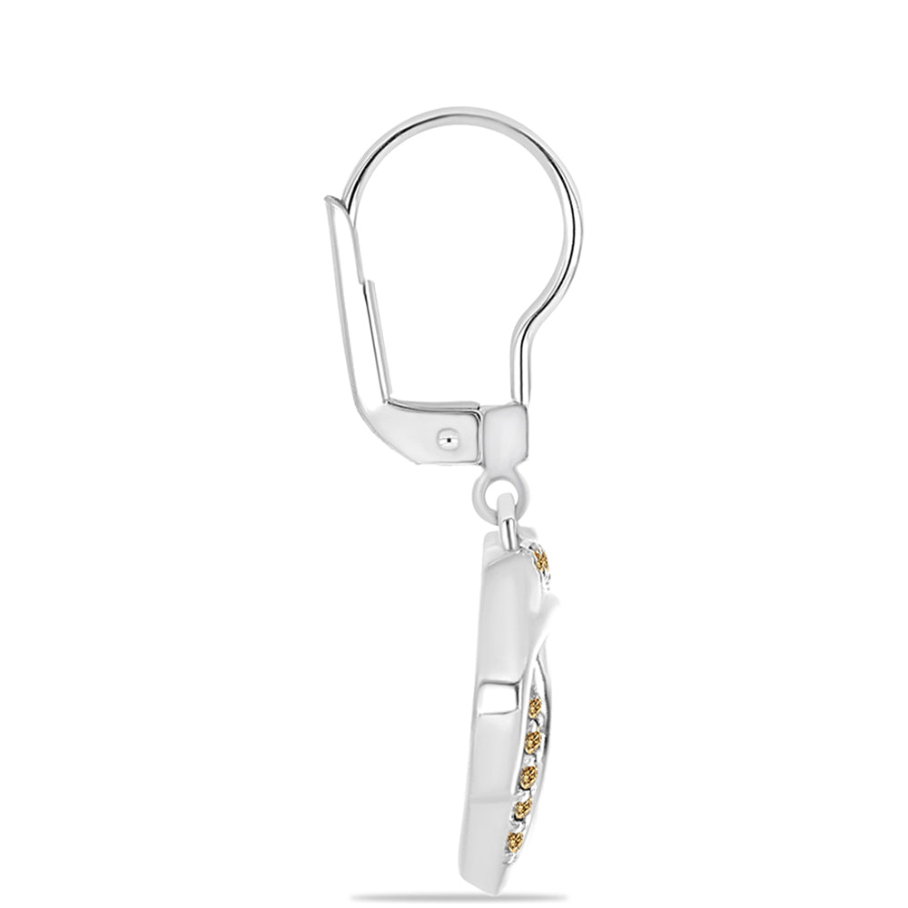 Kolczyki ze srebra próbe 925 z szampańskim mossanitem 2 