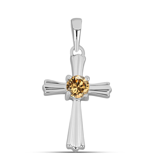 Zawieszka ze srebra próba 925 z szampańskim mossanitem