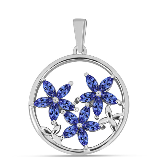 Zawieszka ze srebra próba 925 z tanzanitem klasy AAA