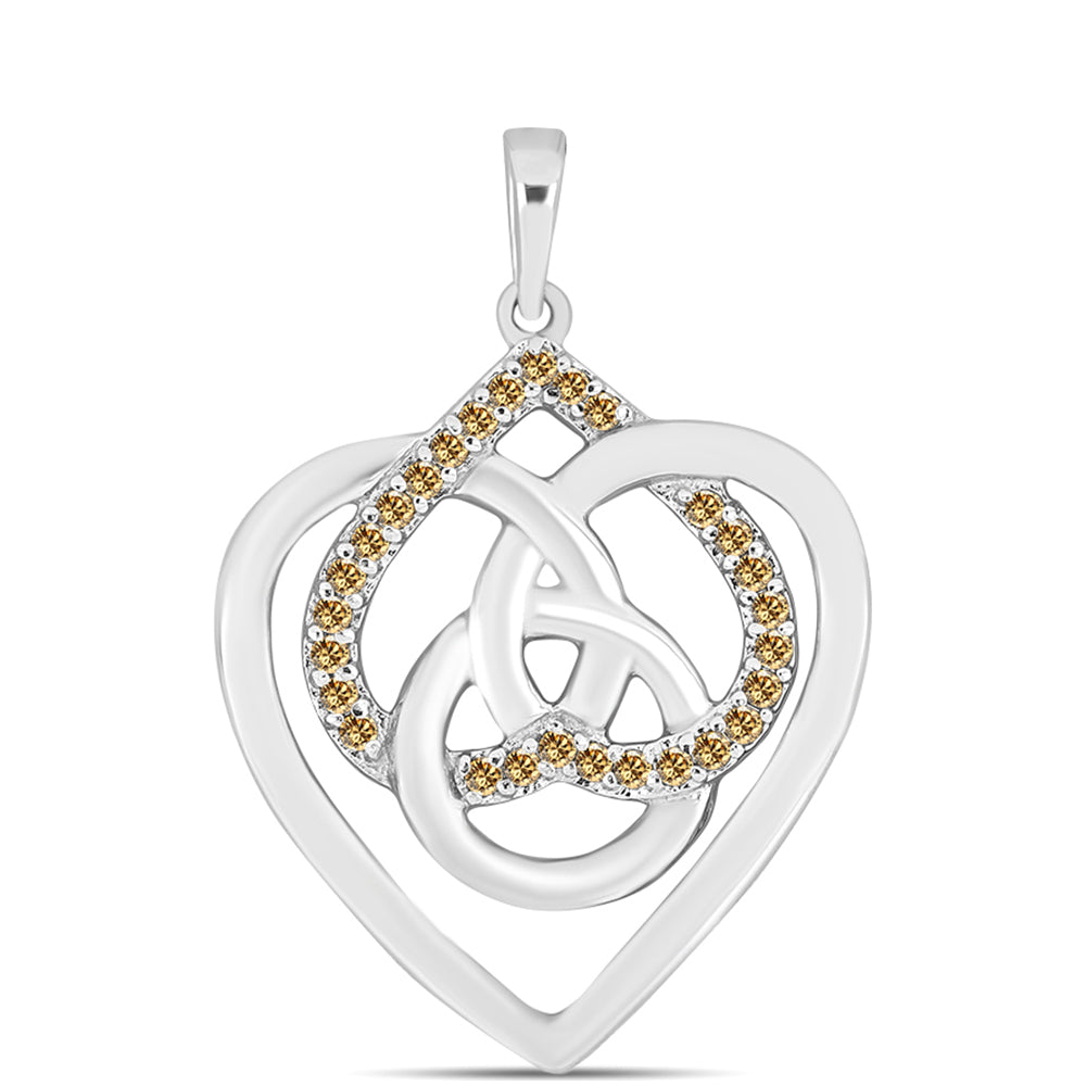 Zawieszka ze srebra próba 925 z szampańskim mossanitem 1 