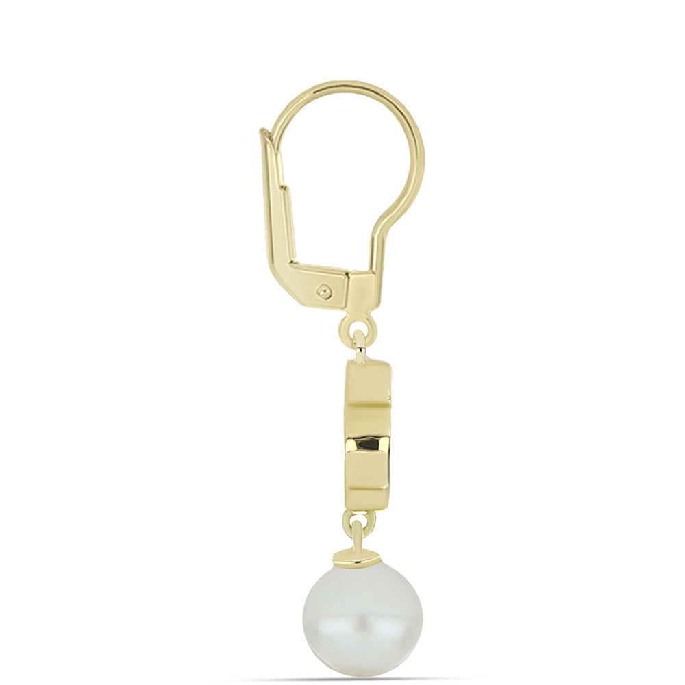 Kolczyki srebrne pozłacane z matką pereł i białą perłą słodkowodną 2 