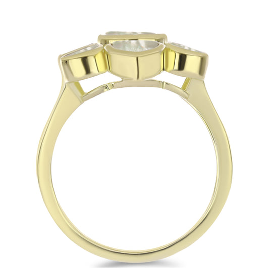 Pierścionek srebrny pozłacany z matką pereł