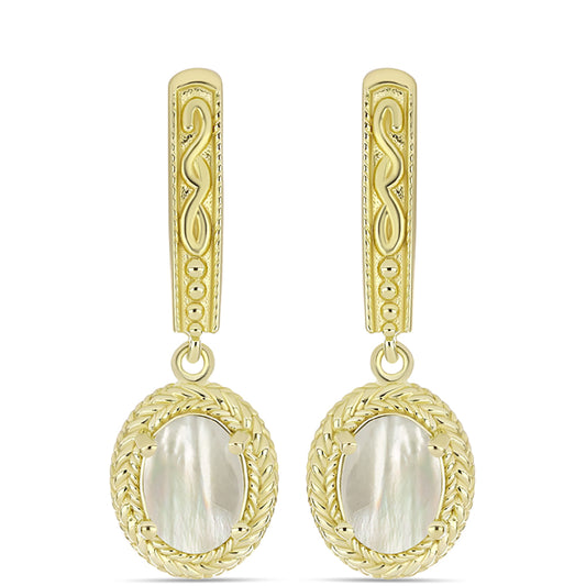 Kolczyki srebrne pozłacane z matką pereł