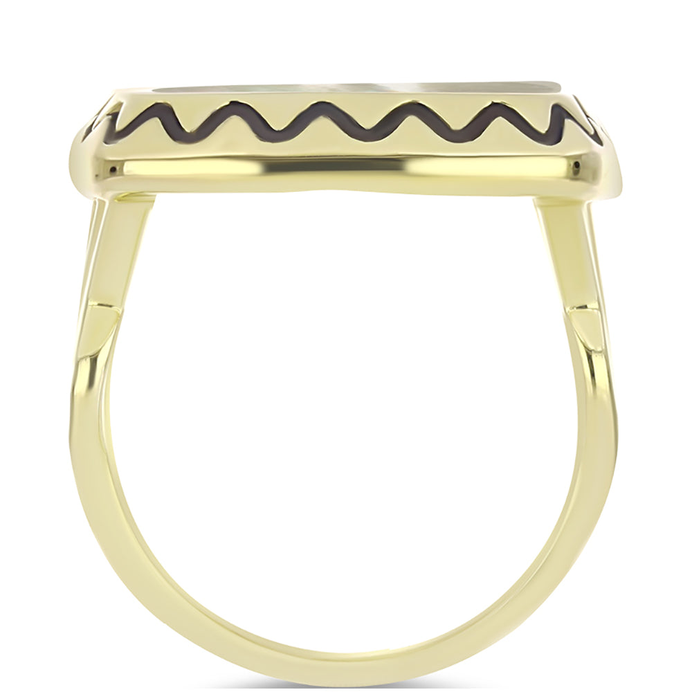 Pierścionek srebrny pozłacany z matką pereł 2 