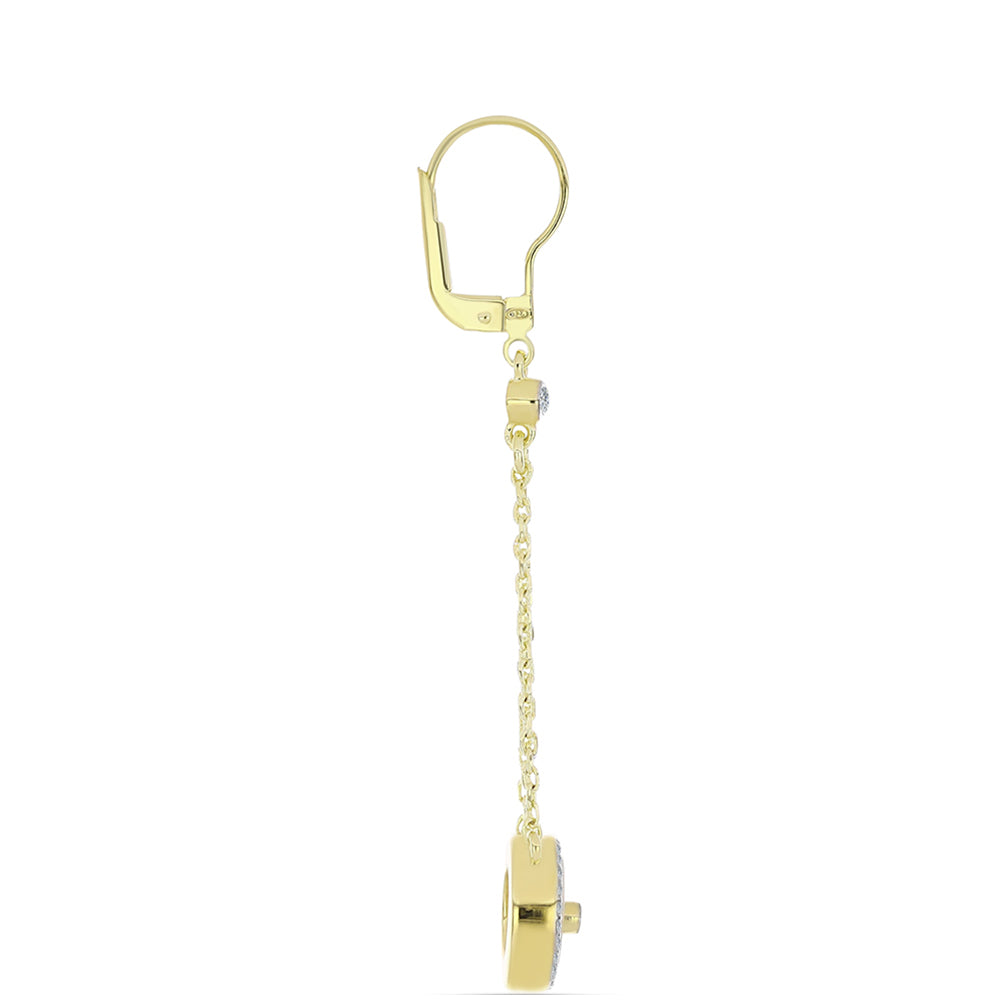 Kolczyki srebrne pozłacane z matką pereł i białym topazem 2 