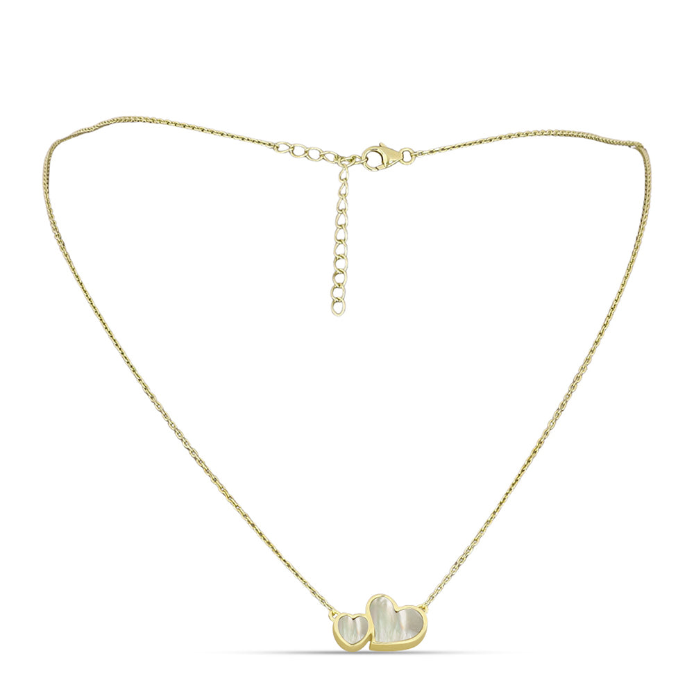 Naszyjnik srebrny pozłacany z matką pereł