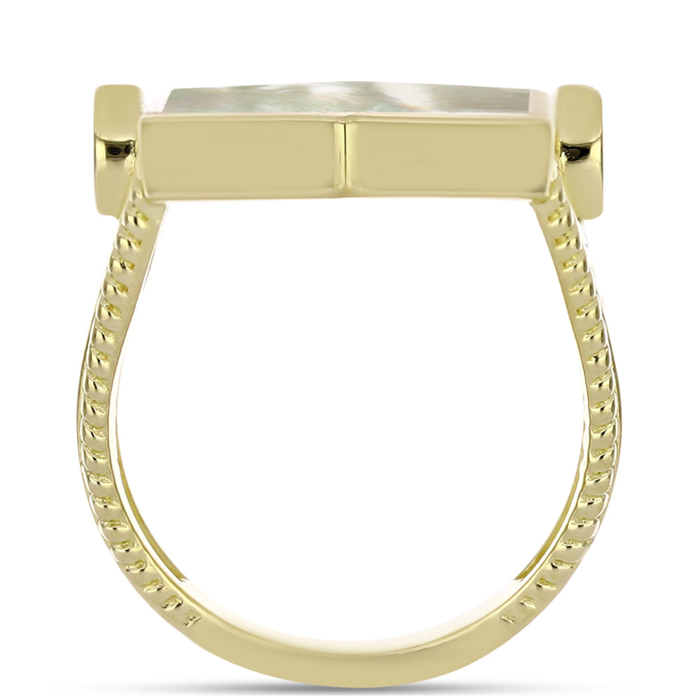 Pierścionek srebrny pozłacany z matką pereł 2 