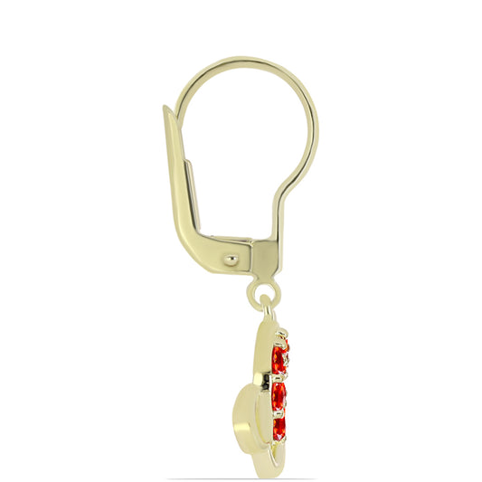 Kolczyki srebrne pozłacane z czerwonym opalem etiopskim