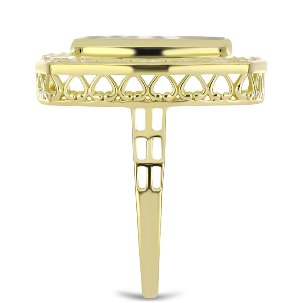 Pierścionek srebrny pozłacany z matką pereł 4 