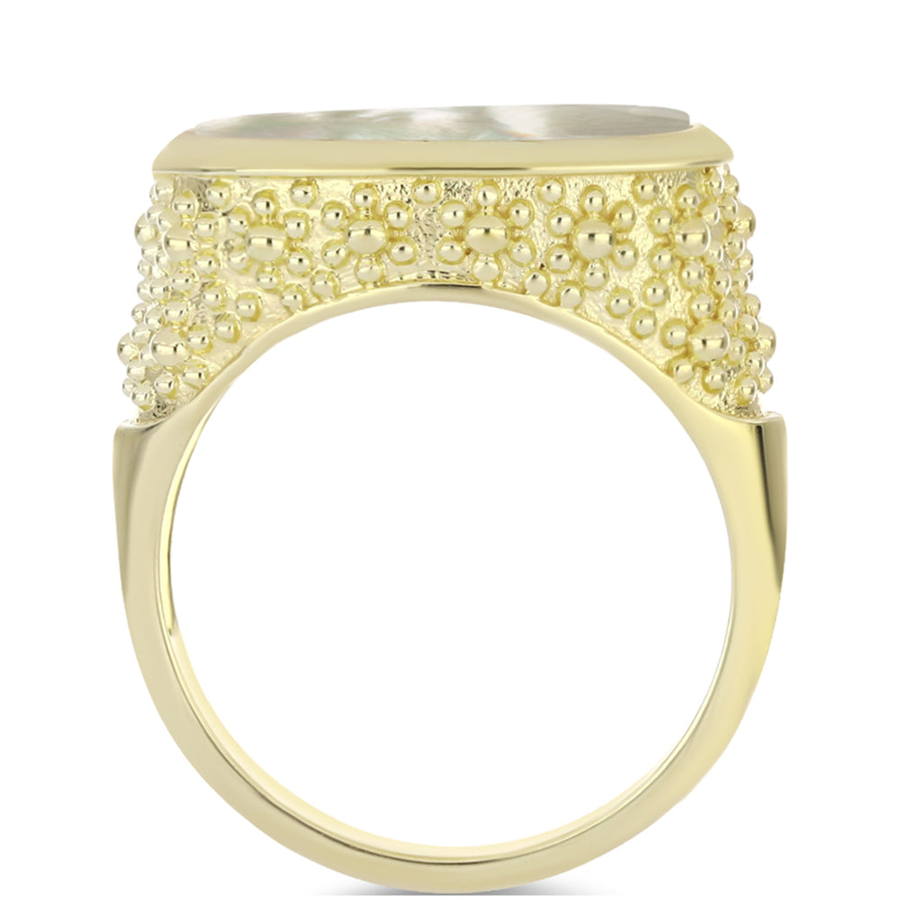 Pierścionek srebrny pozłacany z matką pereł 2 