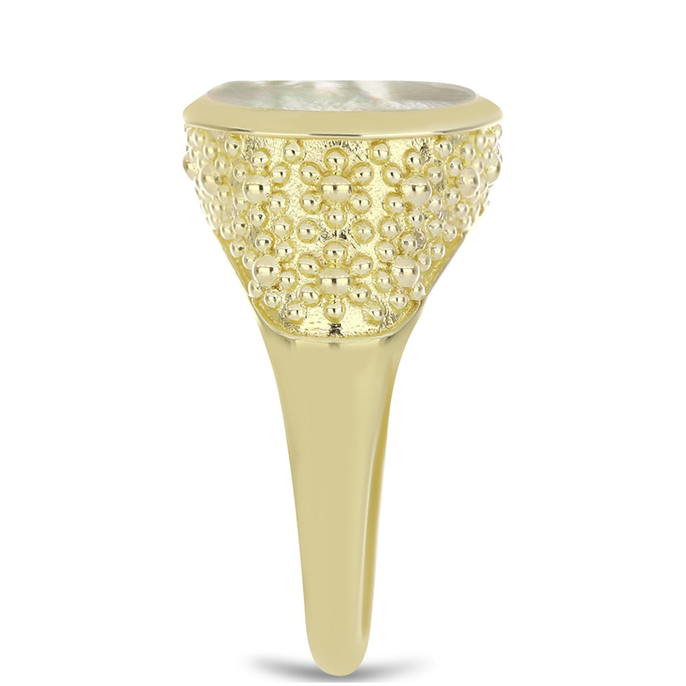 Pierścionek srebrny pozłacany z matką pereł 4 