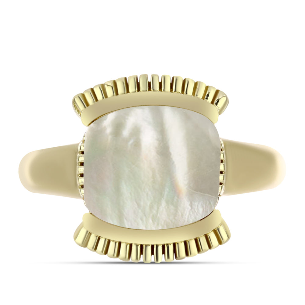 Pierścionek srebrny pozłacany z matką pereł 1 