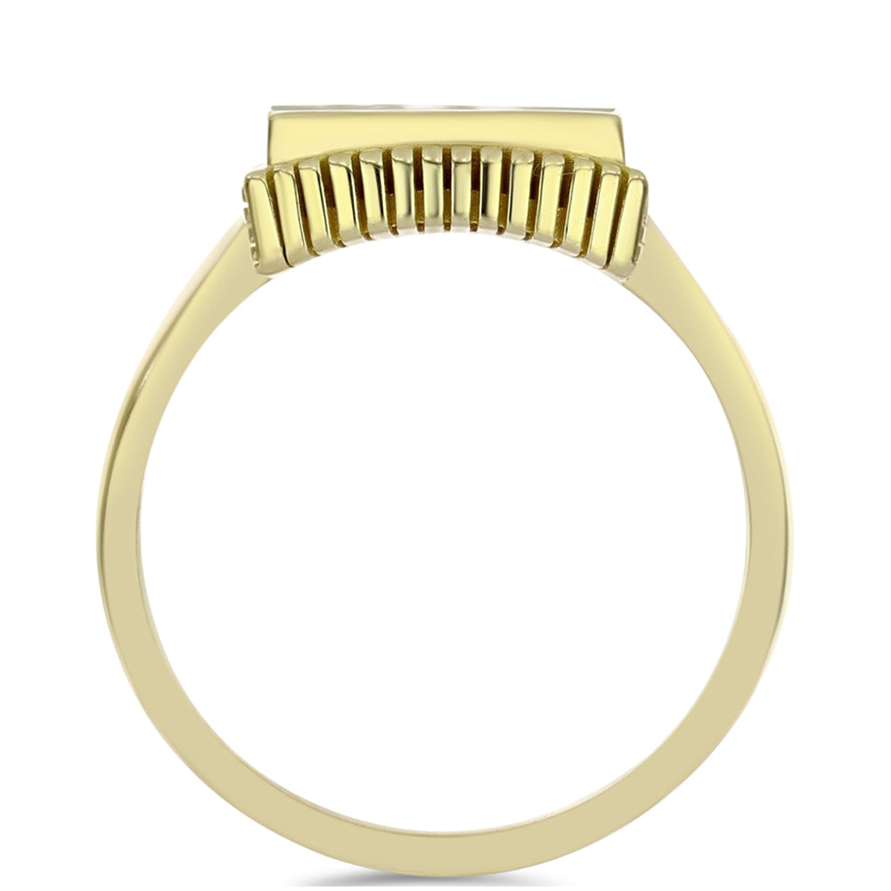 Pierścionek srebrny pozłacany z matką pereł