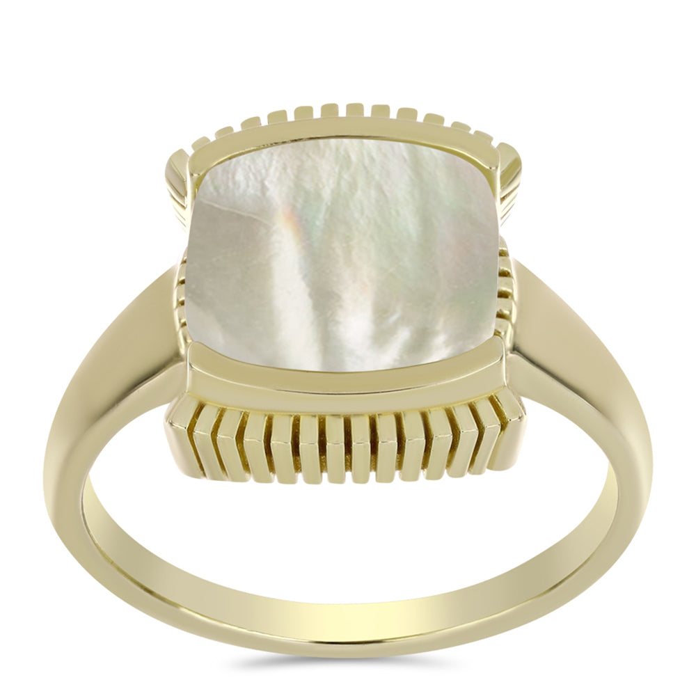 Pierścionek srebrny pozłacany z matką pereł 3 