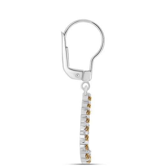 Kolczyki ze srebra próbe 925 z szampańskim mossanitem