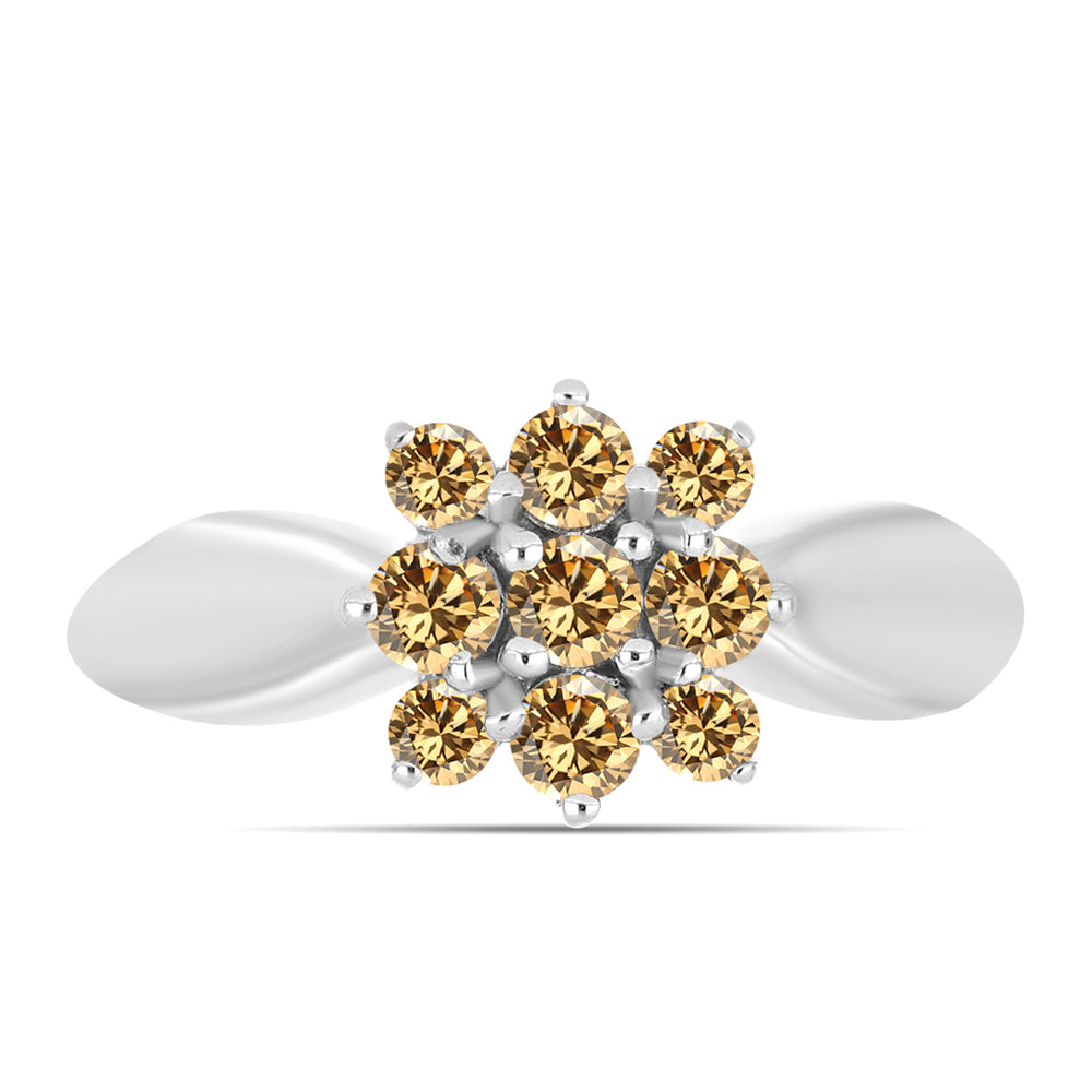 Pierścionek ze srebra próby 925 z szampańskim mossanitem 1 