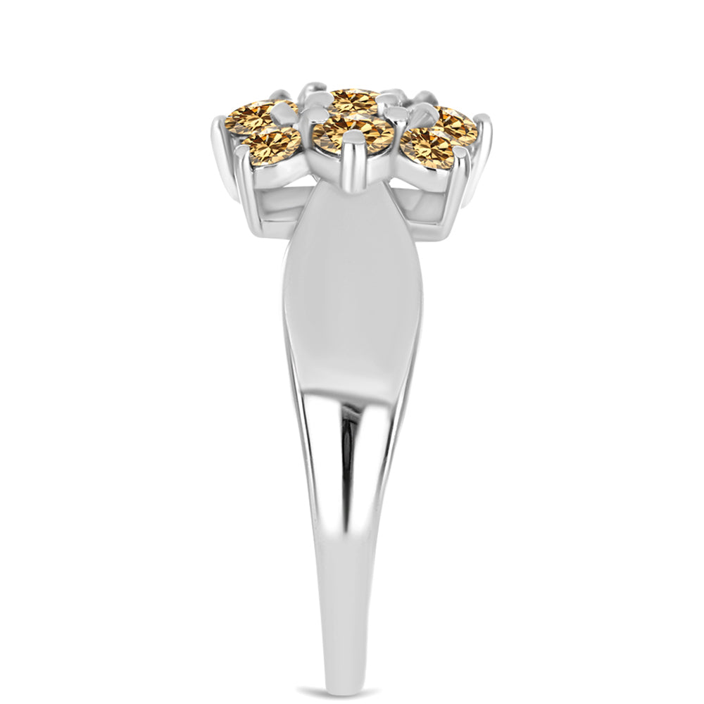 Pierścionek ze srebra próby 925 z szampańskim mossanitem 4 