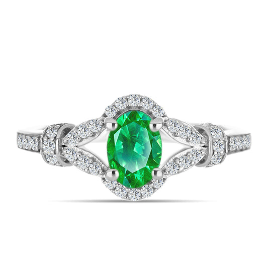 Pierścionek ze srebra próby 925 z Granatem Kijani i białym topazem