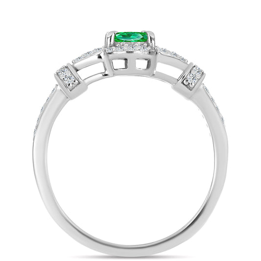 Pierścionek ze srebra próby 925 z Granatem Kijani i białym topazem