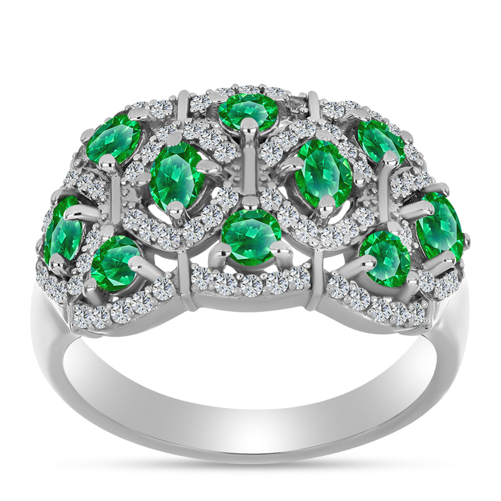 Pierścionek ze srebra próby 925 z Granatem Kijani