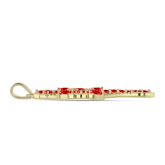 Zawieszka srebrna pozłacana z czerwonym opalem etiopskim