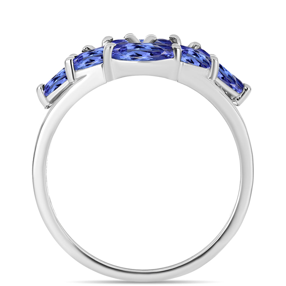 Pierścionek ze srebra próby 925 z tanzanitem klasy AAA
