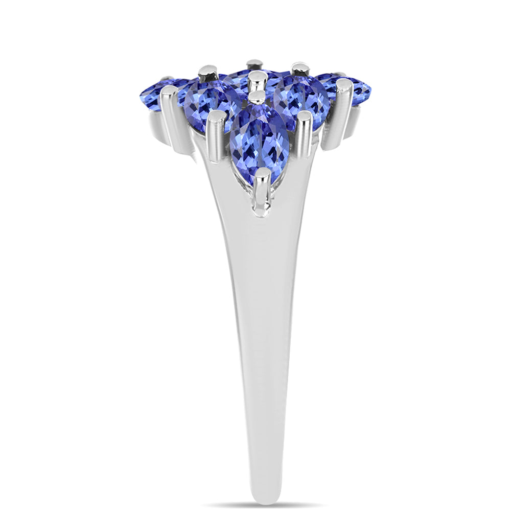 Pierścionek ze srebra próby 925 z tanzanitem klasy AAA